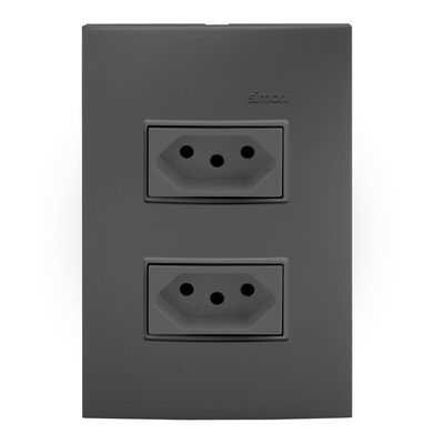 Conjunto-2-Tomadas-2P-T-Padrao-Brasileiro-10A-250V-Grafite-30-Line-Simon-30-Line-2619814-1