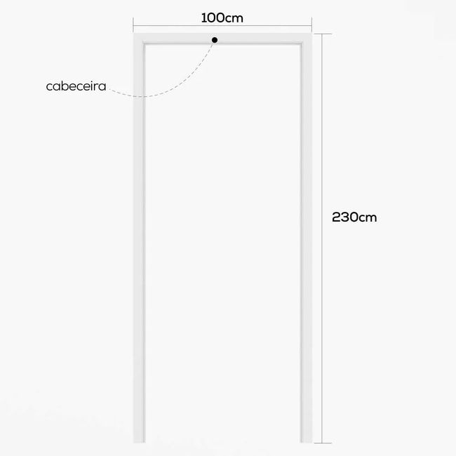 Jogo Guarnição Para Porta Regulável Poliéster Branco Acabado 7x1 2 Lados Vert