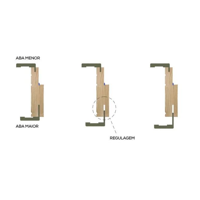 Jogo Guarnição Para Porta Regulável Poliéster Branco Acabado 5x1 2 Lados Vert