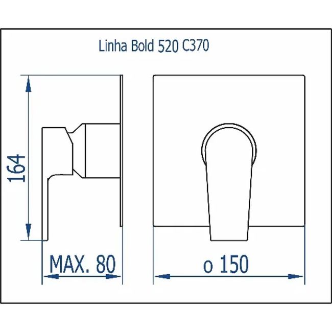 Acabamento monocomando Bold 520 BK370 Fani