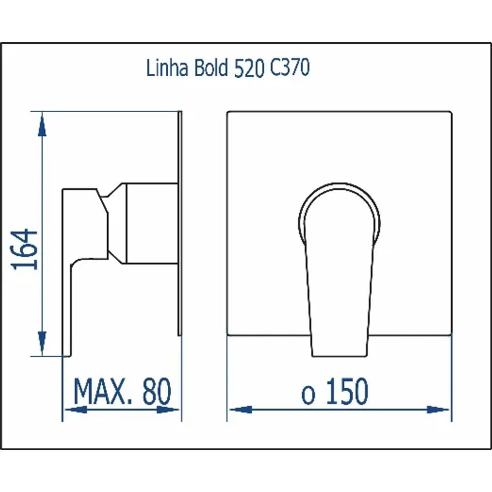 Acabamento monocomando Bold 520 BK370 Fani