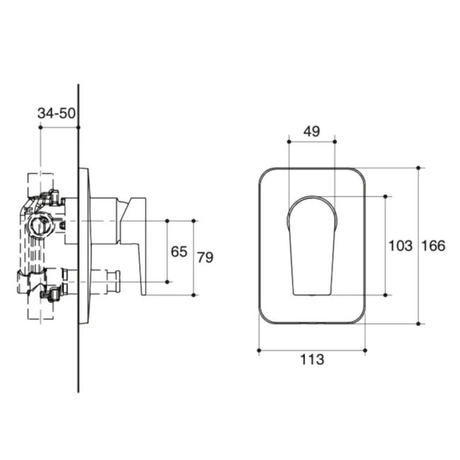 Acabamento Para Misturador Monocomando Chuveiro Taut Cromado Kohler