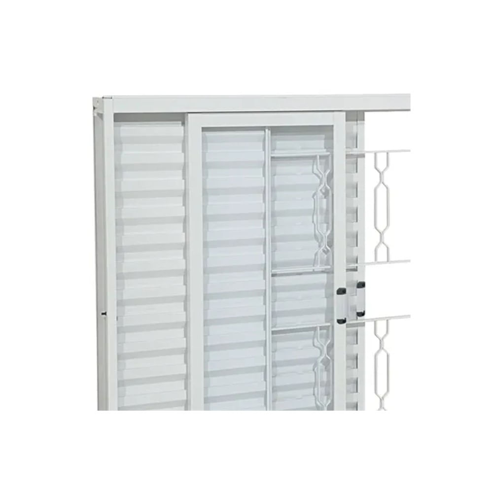 Janela Veneziana Aço Branco Grade Elo 6 Folhas 100x150x12 Prátika Sasazaki