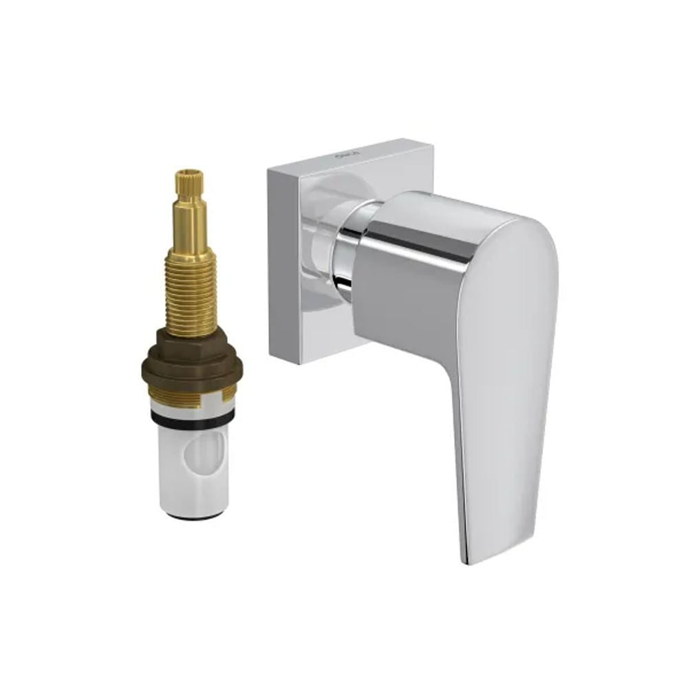 Acabamento para Registro de Pressão Até 1" com Mecanismo 1/2 Volta Level Cromado Deca