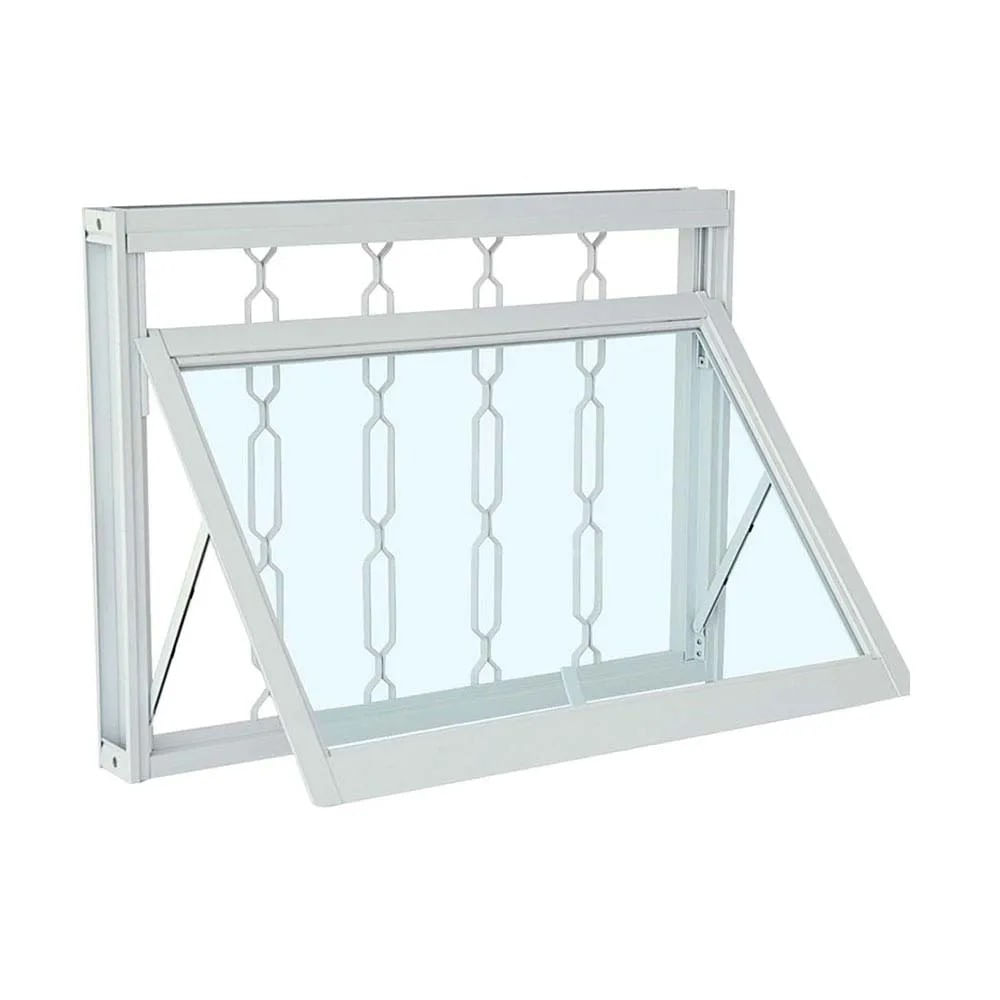 Janela Maxim-Ar Aço Branco Grade Elo 60x60x8 Prátika Sasazaki