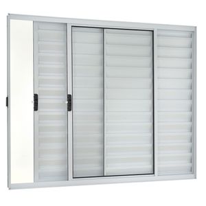 Janela Veneziana de Alumínio 100x120 Esquerda Branco Ecosul Esquadrisul