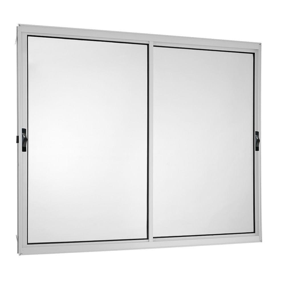 Janela Correr 2 Folhas Móveis Sem Grade Vlis 100x150 Branco Fortsul Esquadrisul