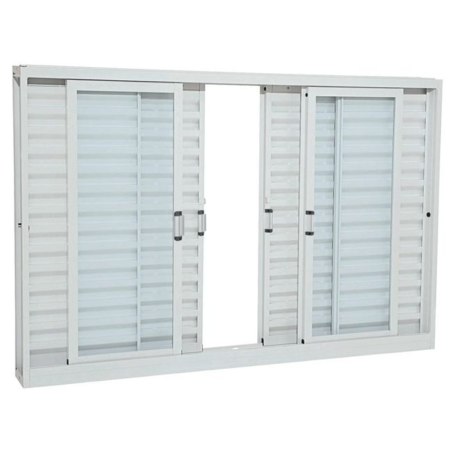 Janela Veneziana Aço Branco 6 Folhas 100x200x12 Prátika Sasazaki