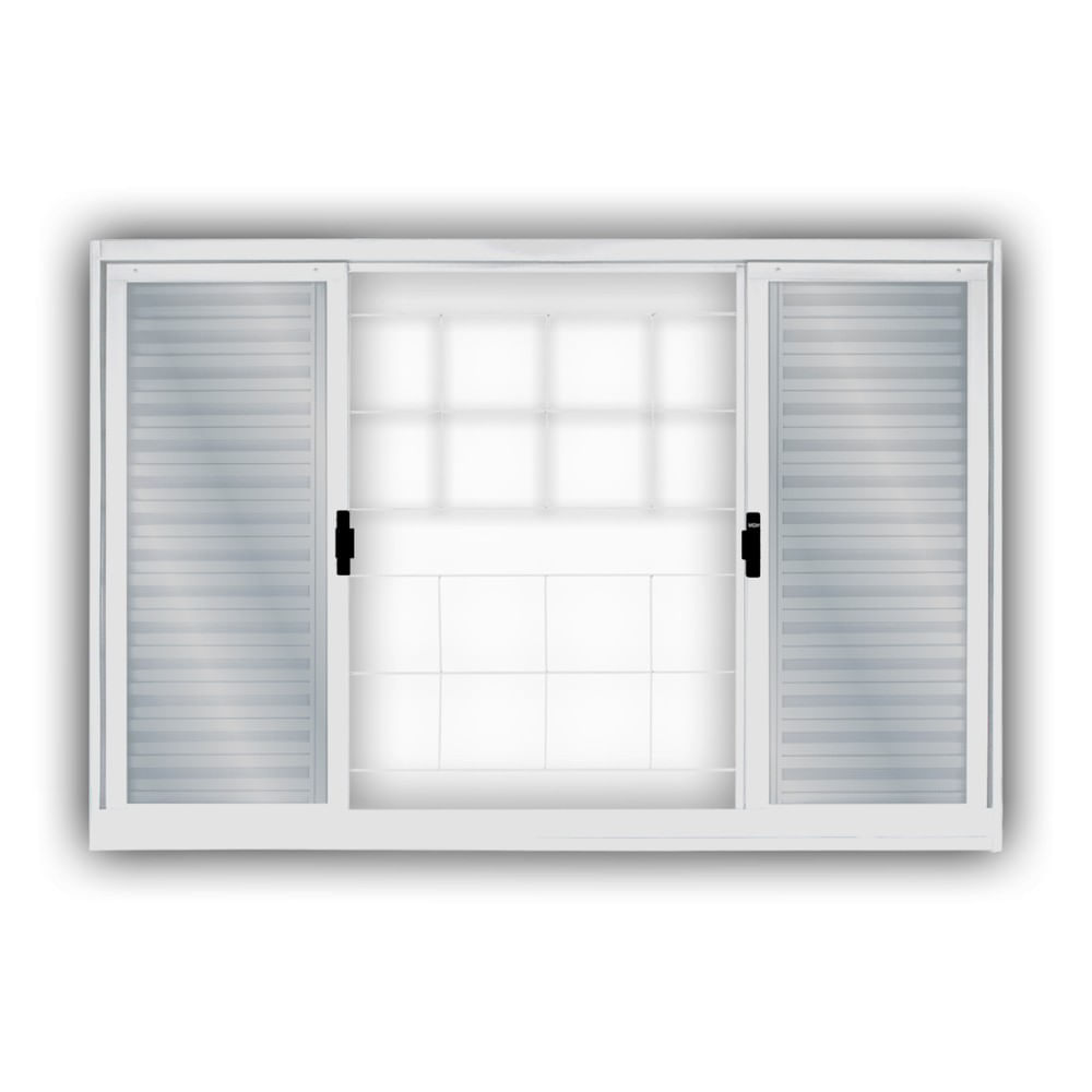 Janela Veneziana 6folhas Grade Q 100x150 Branco Minas Sul Mgm