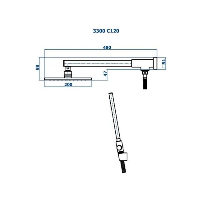 Chuveiro Articulado Versata de Parede c/ Desviador Rosso Vecchio Fani