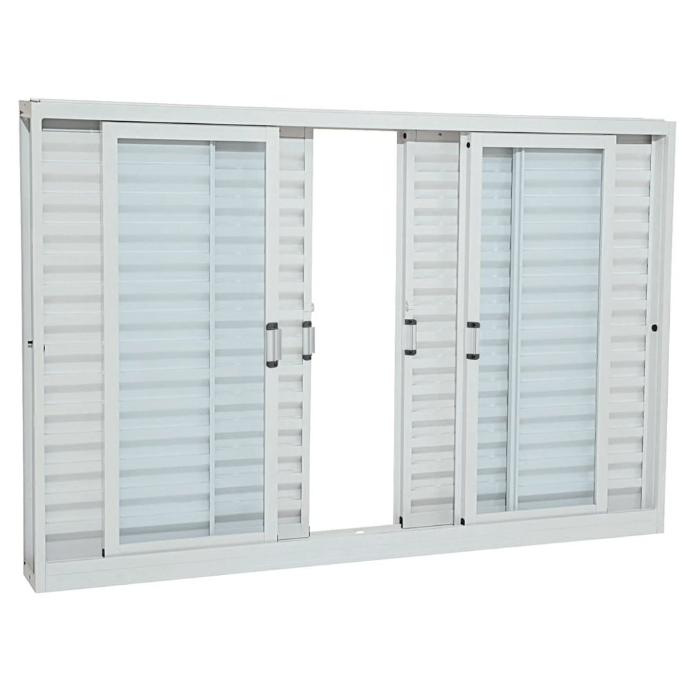 Janela Veneziana Aço Branco 6 Folhas 100x120x12 Prátika Sasazaki