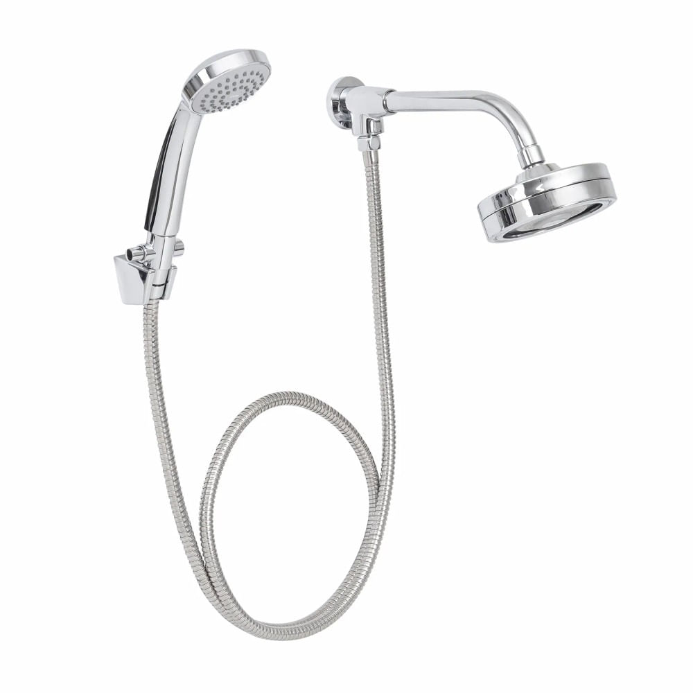 Chuveiro Ducha Autolimpante Jato Redonda com Desviador Parede Cromada Master Celite