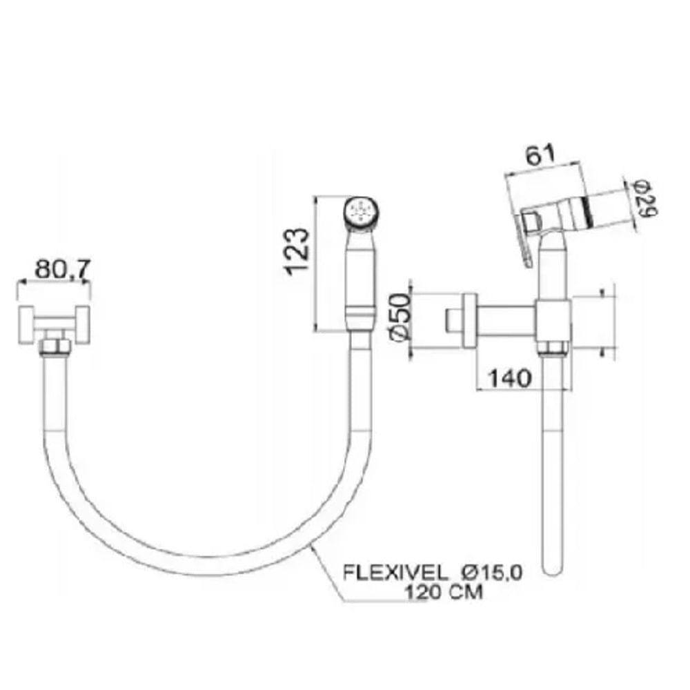 Ducha Higienica Cromada Redonda Esteves