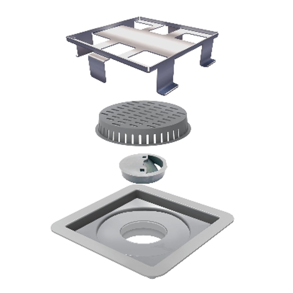 Elleve  ralo linear Square tampa oculta 10x10 cm