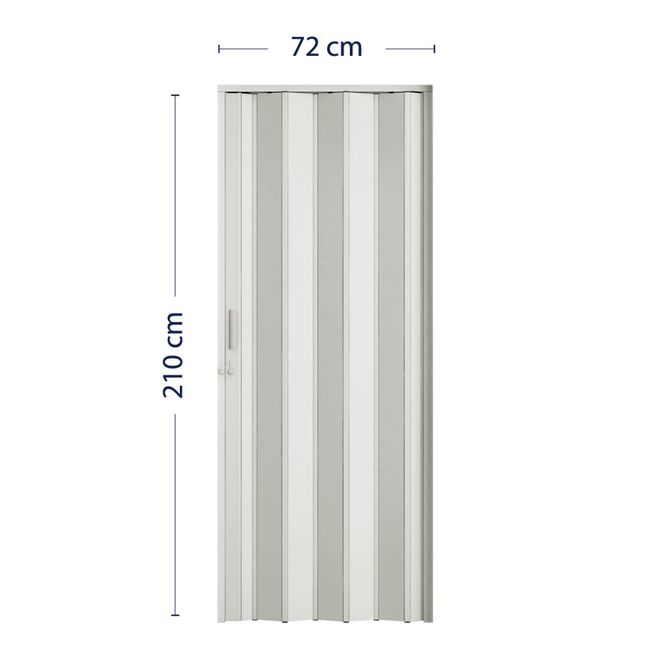 Porta Sanfonada com Trinco PVC 72x210cm Branco BCF