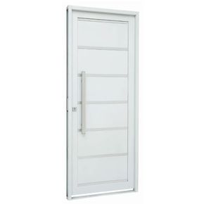 Porta Aço Lambri Com Puxador Inox Do Lado Direito 83X215X12