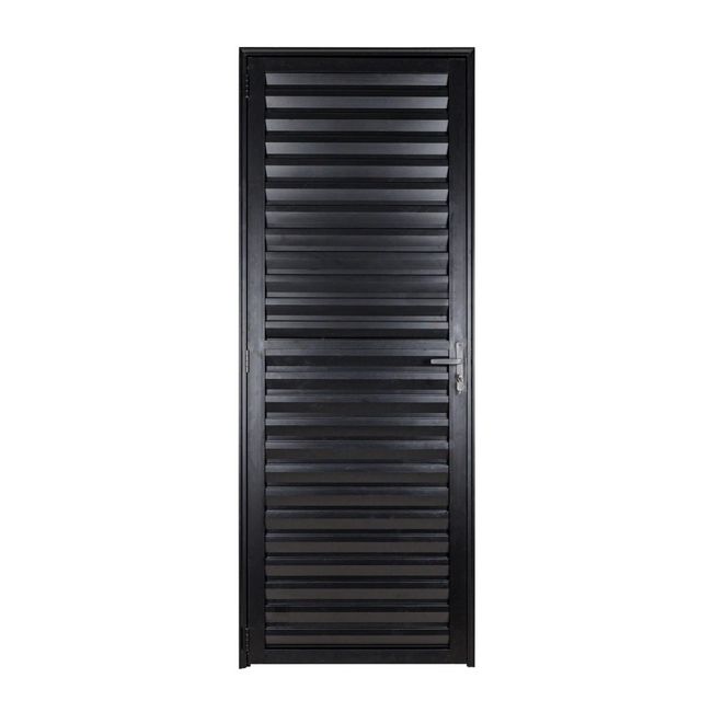Porta de Alumínio Palheta 210x70 Esquerda Preta Ecosul Esquadrisul