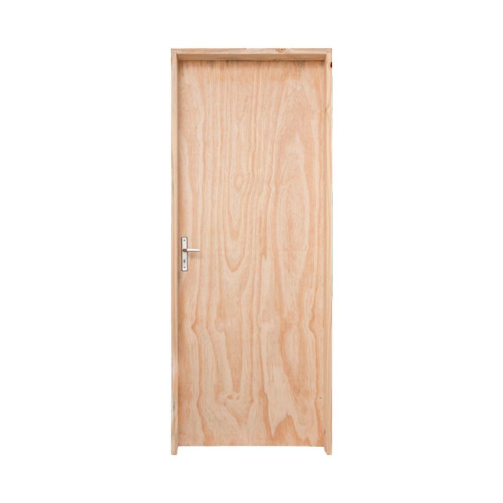 Porta para Pintura 60cm Direito com Batente 14cm Pinus Fechadura Dobradiças e Parafusos Grantok