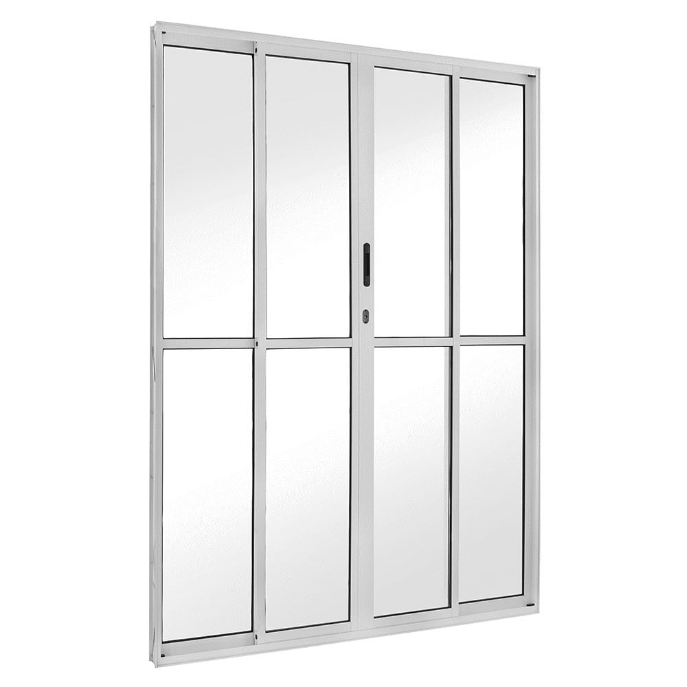 Porta de Correr de Alumínio 210x150 Branco Ecosul Esquadrisul