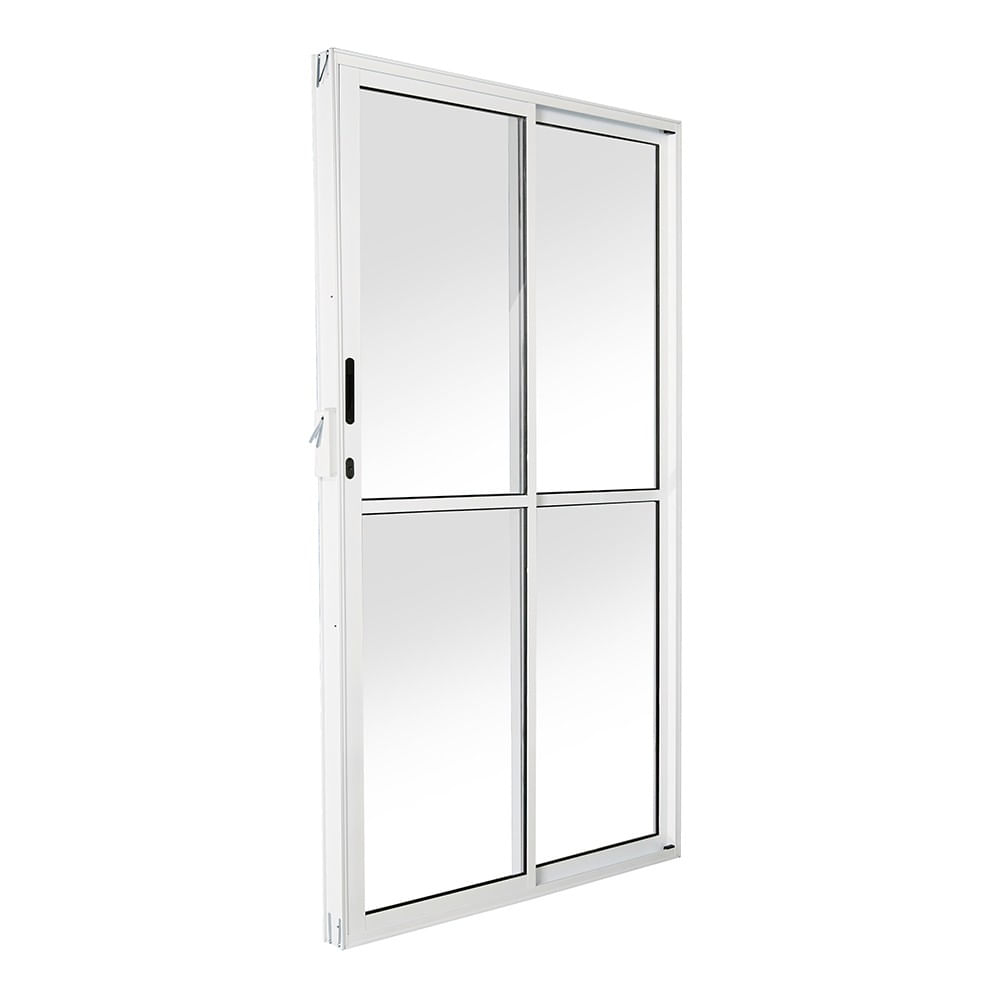 Porta de Correr de Alumínio 210x120 Branco Ecosul Esquadrisul