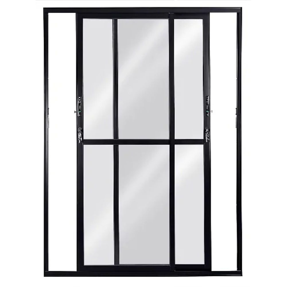 Porta Correr 2 Folhas Móveis Vlis 210x150 Preto Topsul Esquadrisul