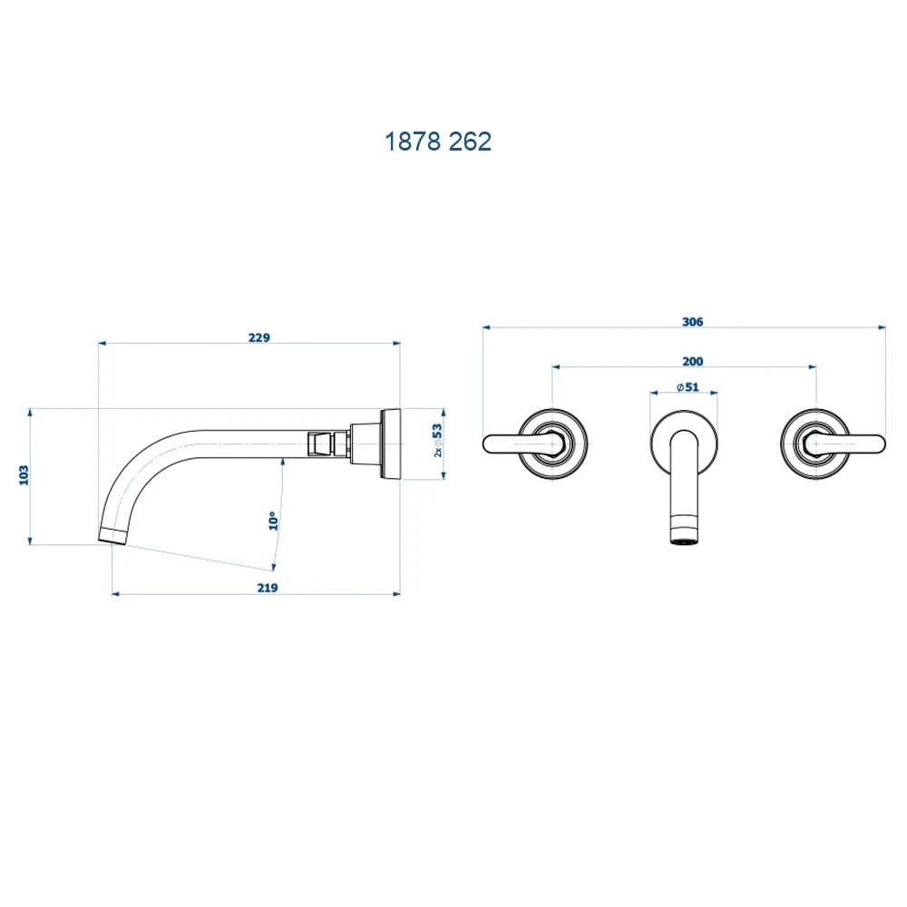 Misturador Lavatorio Parede 1878 C262 Fani