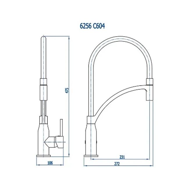 Torneira com Misturador para Cozinha Gourmet Monocomando de Mesa Cromada Fani