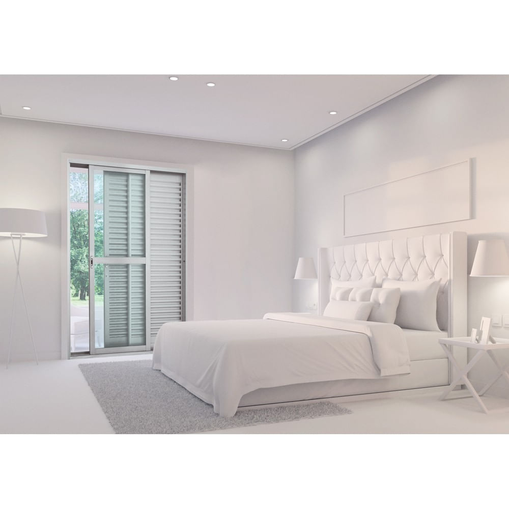 Porta Balcão De Correr Aço Branco 3 Folhas Direita 217x160x12 Prátika Sasazaki