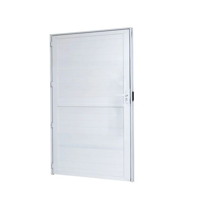 Porta Alumínio Lambri Direita 80X210X4 Branco Cristal Ramassol