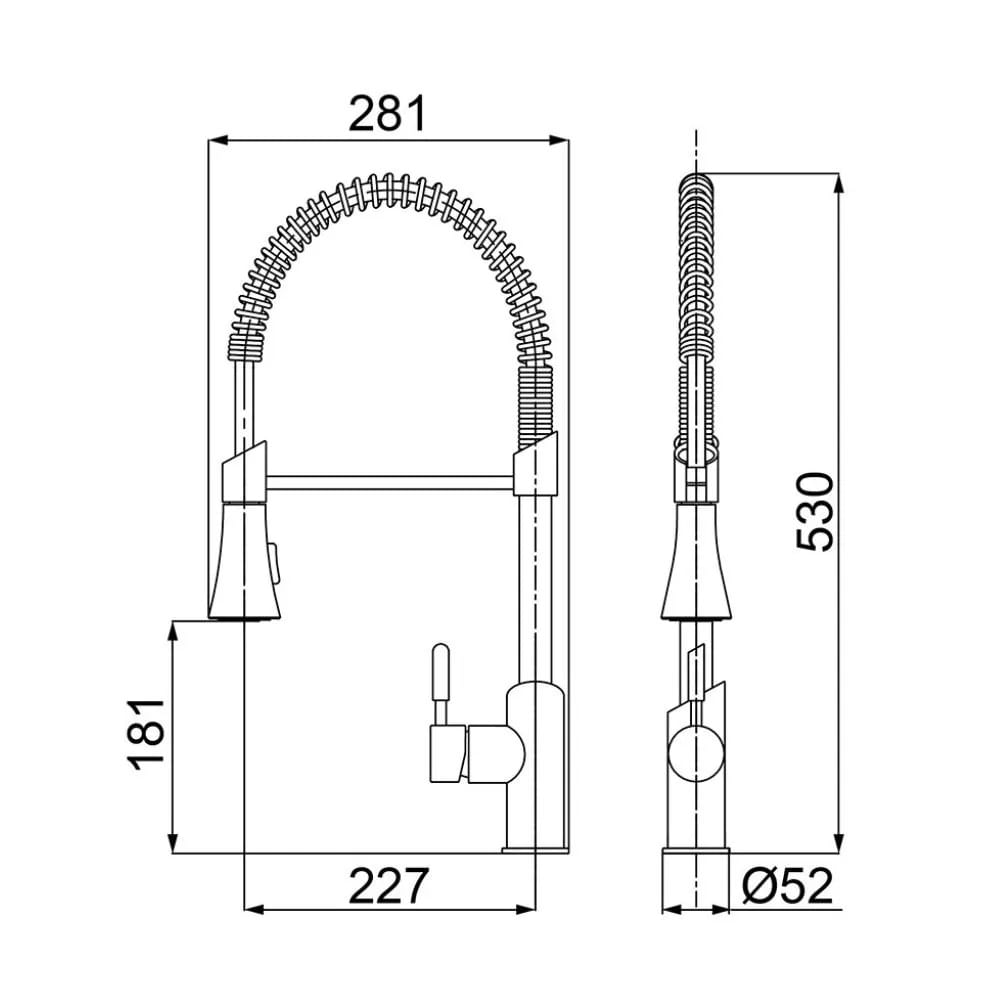 Monocomando Cozinha 2266 C76 Cromada  Loren Kitchen Lorenzetti