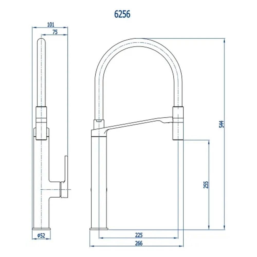 Misturador p/ Cozinha Gourmet Monocomando de Mesa Cromado e Preto Fani