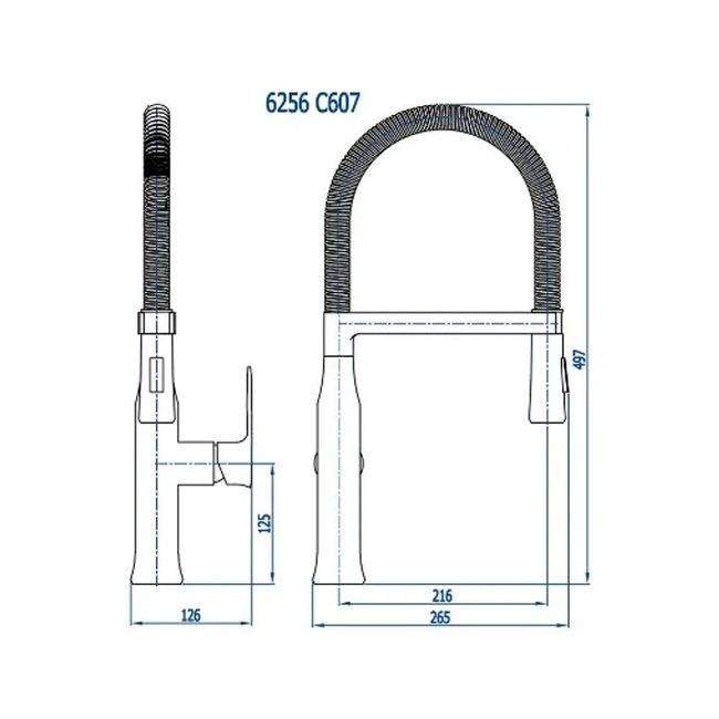 Torneira com Misturador para Cozinha Gourmet de Mesa Cromada Fani