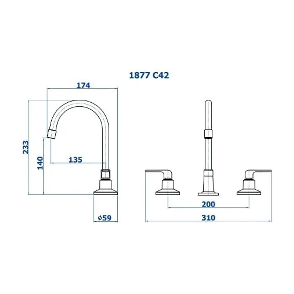 Misturador Para Lavatório De Mesa Com Bica Alta Iris 1877 42 Cromado Fani