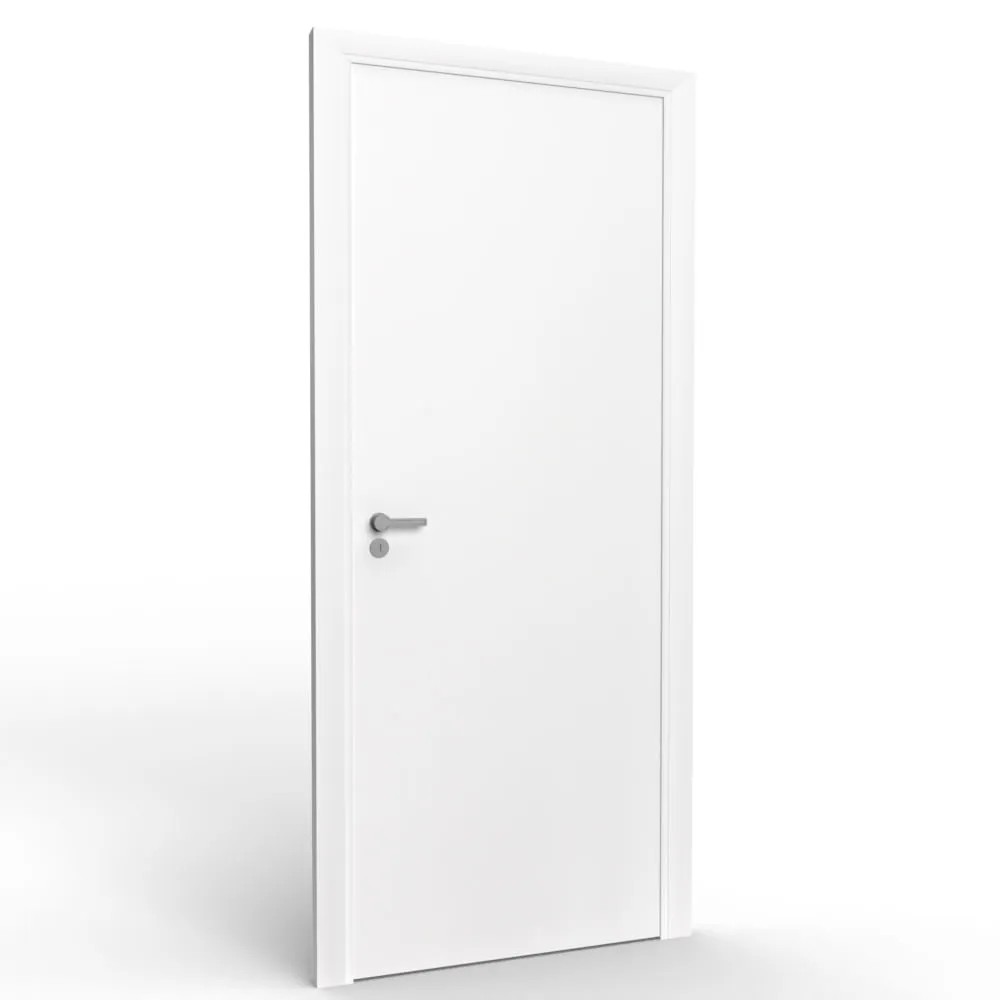 Kit Porta de Madeira 210x82 Direita Batente Regulável 11-19cm Branco Texturizado Rocha