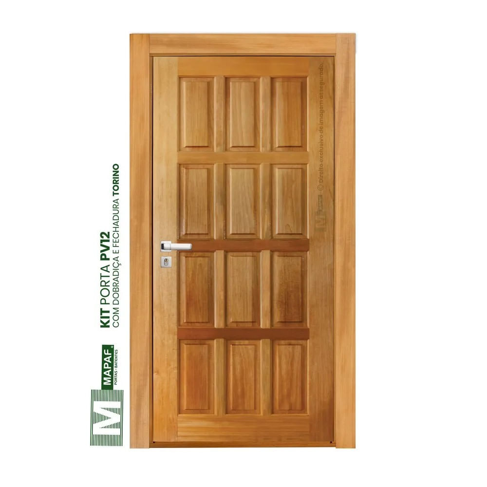 Kit Porta PV12 c/ Fechadura Direita 210x82cm Tauari Mapaf