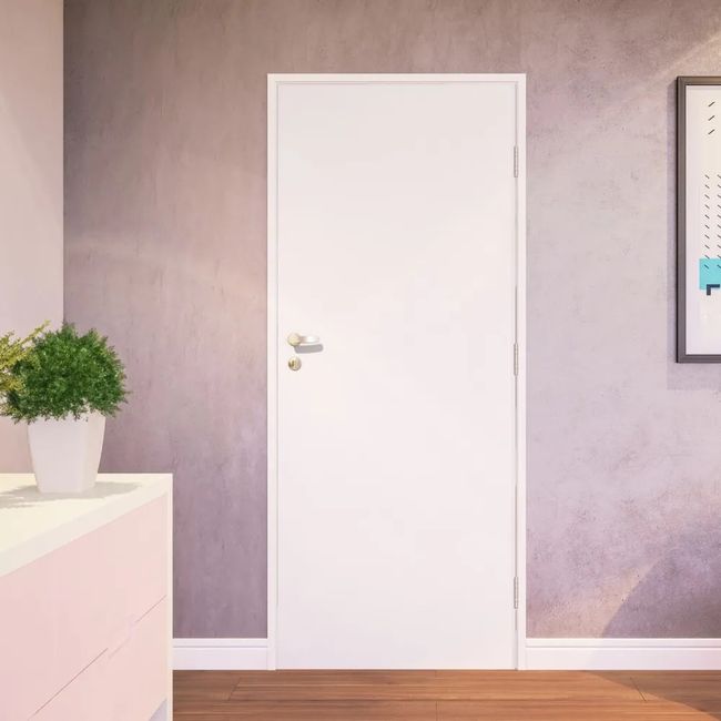 Kit Porta com Batente 7,5cm Miolo Colmeia Primer 210x82x35 para Drywall Direito Eucatex