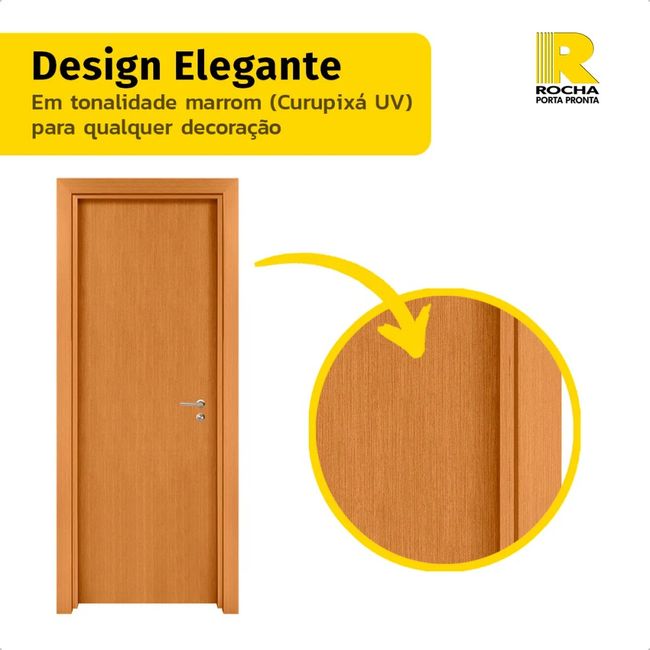 Kit Porta de Madeira 210x72 Direita Batente Regulável 11-19cm Curupixá Rocha