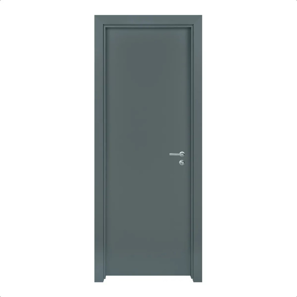 Kit Porta de Madeira 210x82 Direita Batente Regulável 11-19cm Grafito Rocha