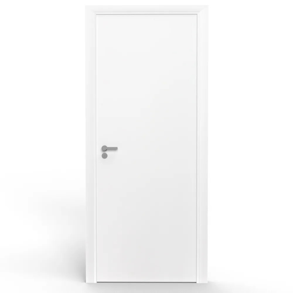 Kit Porta de Madeira 210x62 Esquerda Laca Branco