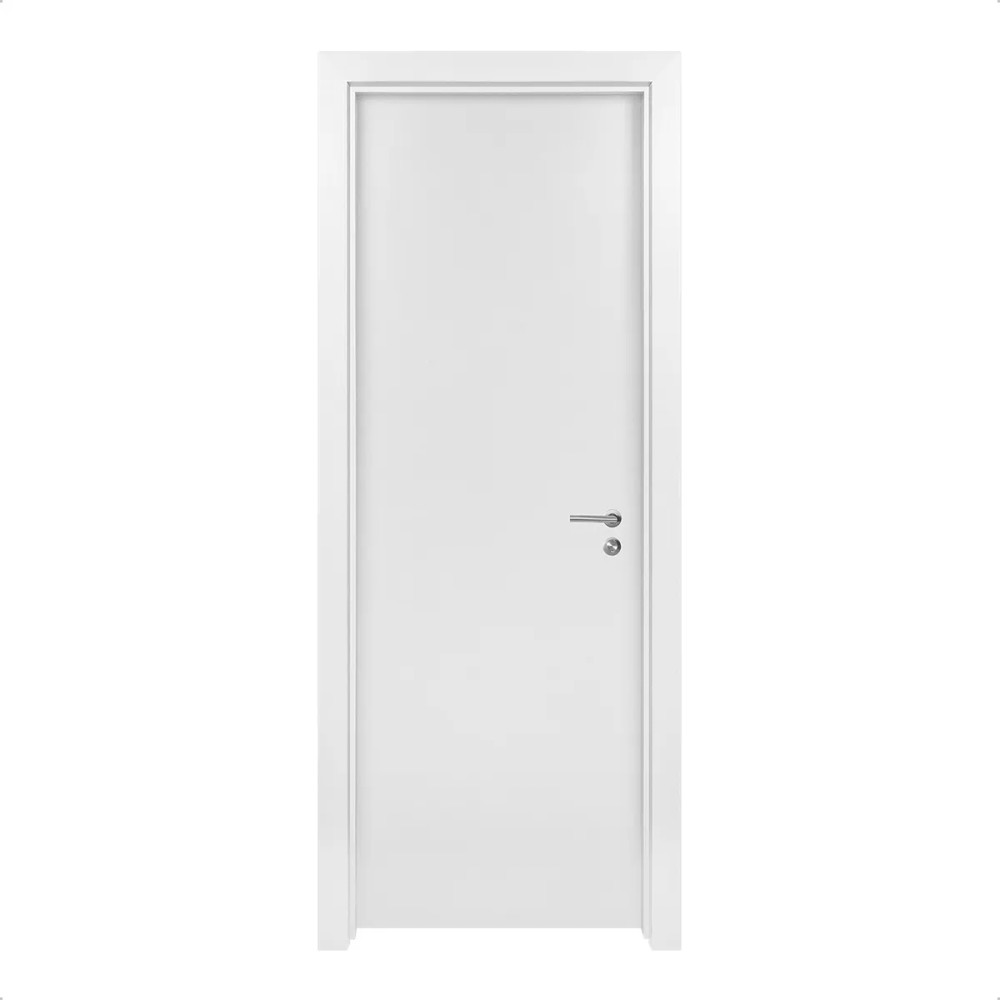 Kit Porta de Madeira 210x72 Direita Batente Regulável 11-19cm Super Branco New Rocha