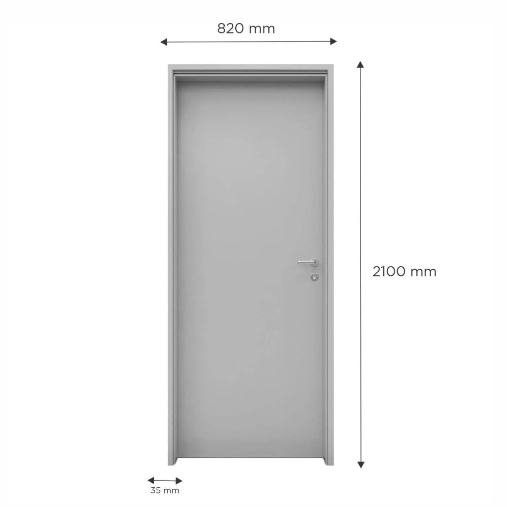 Kit Porta com Batente 7,5cm Miolo Colmeia Primer 210x82x35 para Drywall Esquerdo Eucatex