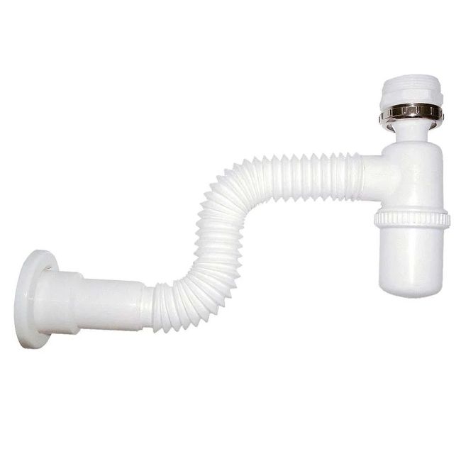 Sifão Esteves Universal com Saída Extensível Branco