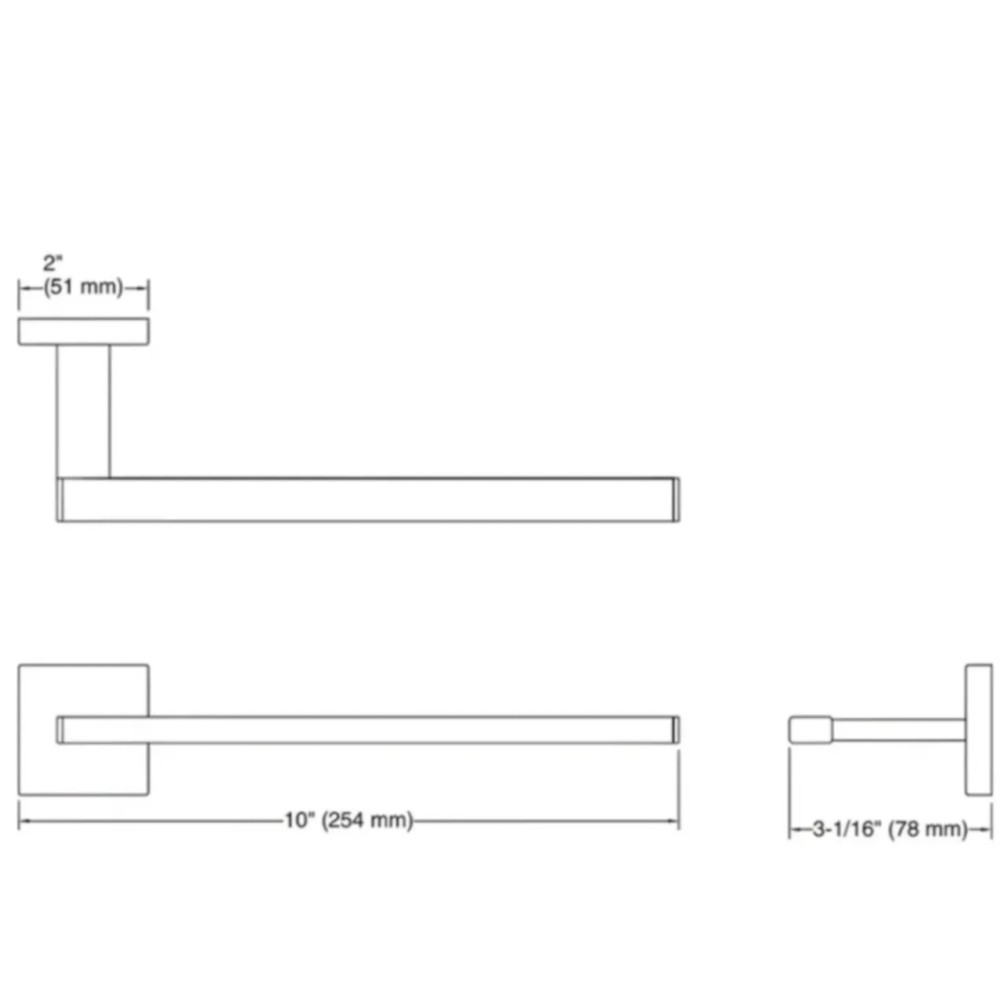 Toalheiro Square 25cm Cromado Kohler