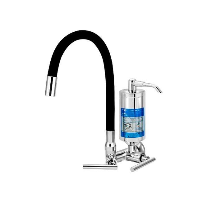 Torneira com Filtro Esteves de Parede para Cozinha Bica Alta Preta