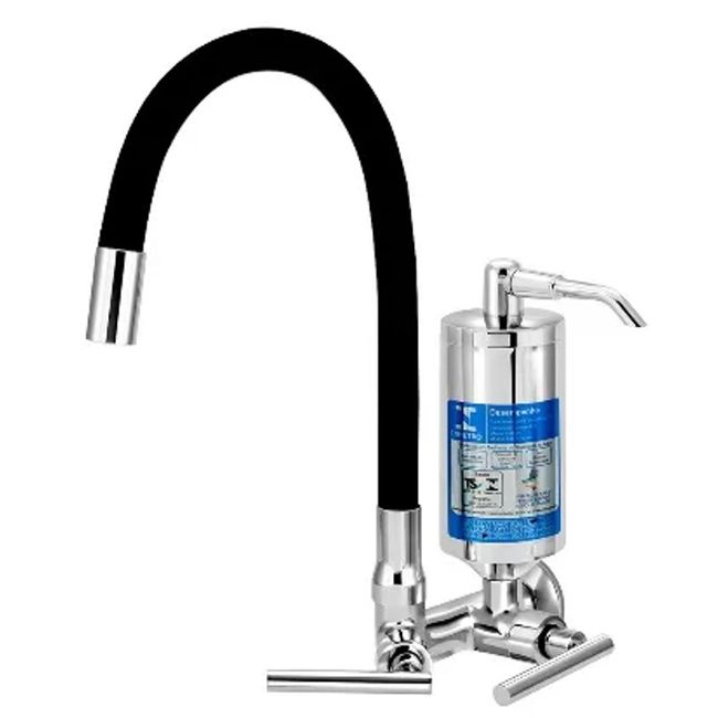 Torneira com Filtro Esteves de Parede para Cozinha Bica Alta Preta