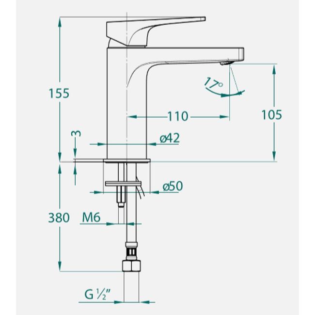 Torneira para Banheiro Monocomando com Bica Baixa Cromada Noronha Celite