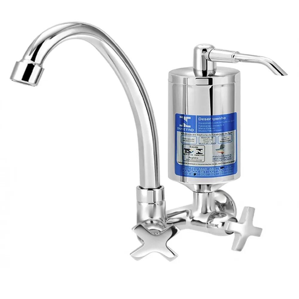 Torneira para Cozinha Esteves de Parede com Filtro 1/4 de Volta Cromada