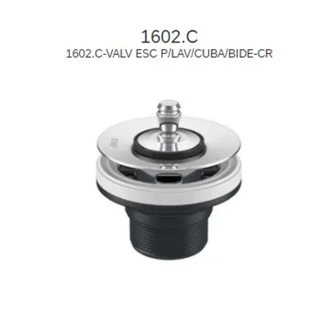 Válvula De Escoamento Para Lavatório, Cuba E Bidê Cromado Deca