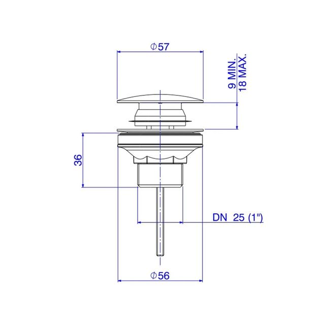 Válvula De Escoamento Click Para Lavatório, Cuba E Bidê Cromado Deca