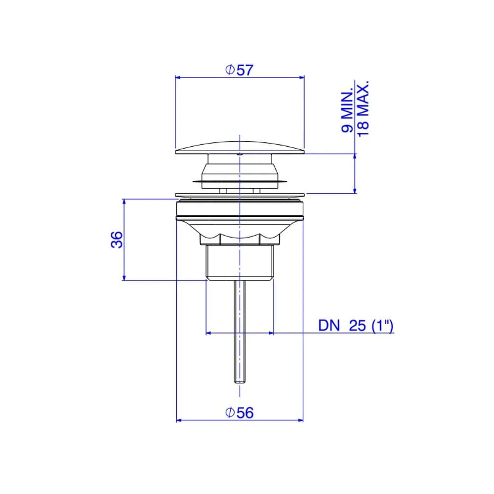Válvula De Escoamento Click Para Lavatório, Cuba E Bidê Cromado Deca